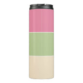 Zomer Vibe Roze & Sage Groene Pastel Kleur Blok Thermosbeker (Achterkant)