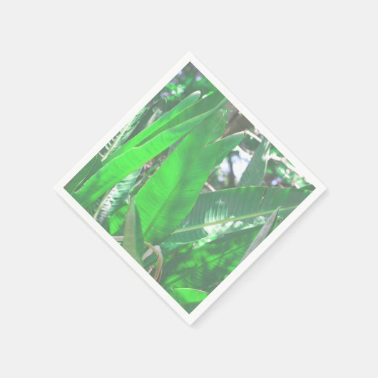 Zomer Vibes Banana Tree laat Bleek groen over Servet (Hoek)