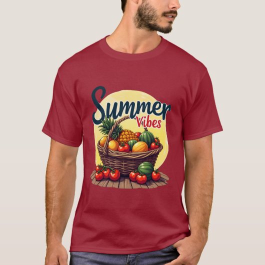 "Zomer Vibes Basket" T-shirt (Voorkant)