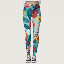 Zomer Vibes Bloemen Aangepast Patroon Leggings