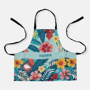 Zomer Vibes Bloemen Aangepast Patroon Schort