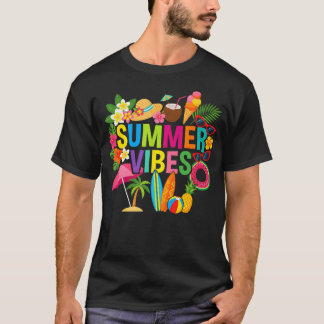 Zomer Vibes Boho Bloemen Strand Vakantie Familie T-shirt