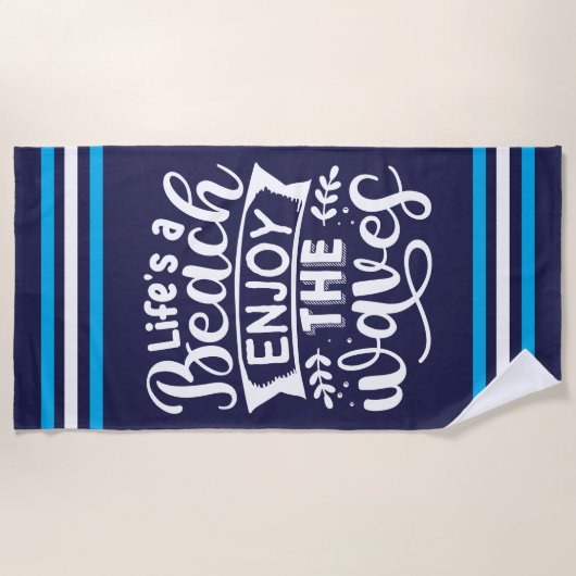 Zomer Vibes Boho Retro Zomer Geniet van de golven Strandlaken (Voorkant)