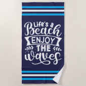 Zomer Vibes Boho Retro Zomer Geniet van de golven Strandlaken (Voorkant)