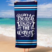 Zomer Vibes Boho Retro Zomer Geniet van de golven Strandlaken