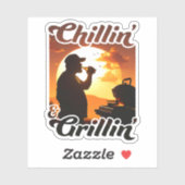 Zomer Vibes Chillin' & Grillin' Silhouette Sticker (Vel)