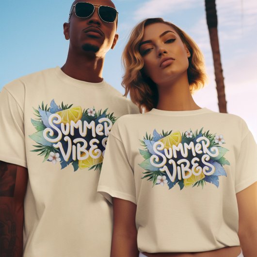 Zomer Vibes Citroenfruit Bladeren Bloem Heet Seizo T-shirt