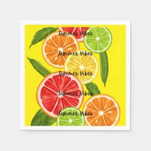 Zomer Vibes Citrus Design, Kleurrijke Fruit Graphi Servet