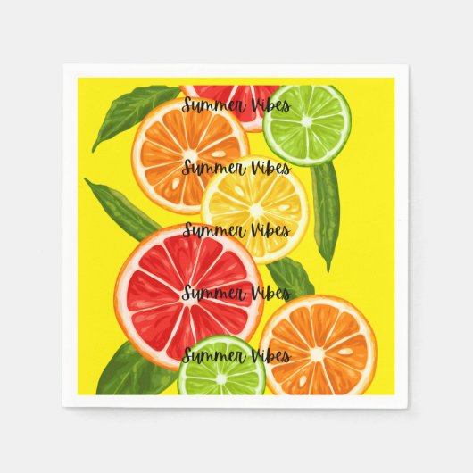 Zomer Vibes Citrus Design, Kleurrijke Fruit Graphi Servet (Voorkant)