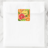 Zomer Vibes Citrus Design, Kleurrijke Fruit Graphi Vierkante Sticker (Tas)