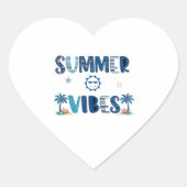 Zomer Vibes Cool Zon Strand Typografie Hart Sticker (Voorkant)