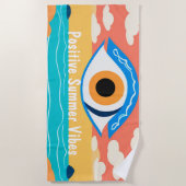 Zomer Vibes Evil Eye Moderne Strandlaken (Voorkant)