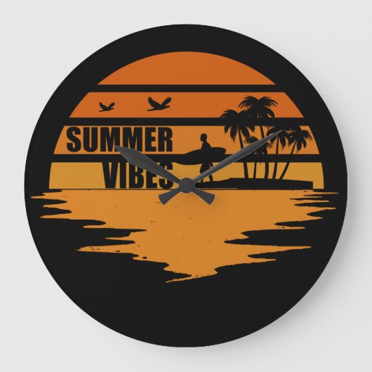 Zomer vibes familie vakantie grote klok (Voorkant)