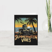 Zomer Vibes Frankenstein Zomer Halloween Hol Kaart (Voorkant)