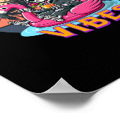 Zomer Vibes Grim Reaper Flamingo Float Retro Poster (Hoek)