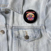 Zomer Vibes Grim Reaper Flamingo Float Retro Ronde Button 5,7 Cm (In situ)