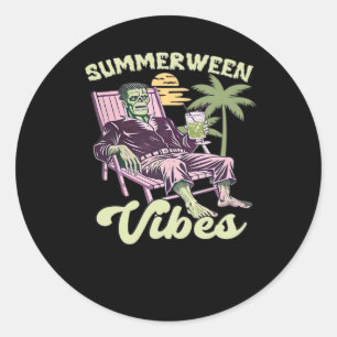Zomer Vibes Halloween Classic Ronde Sticker