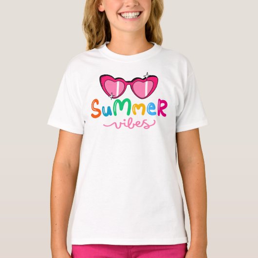 Zomer Vibes - Hart Zonnebril T-shirt (Voorkant)