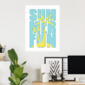 Zomer vibes illustratie. poster (Thuiskantoor)