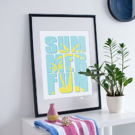 Zomer vibes illustratie. poster