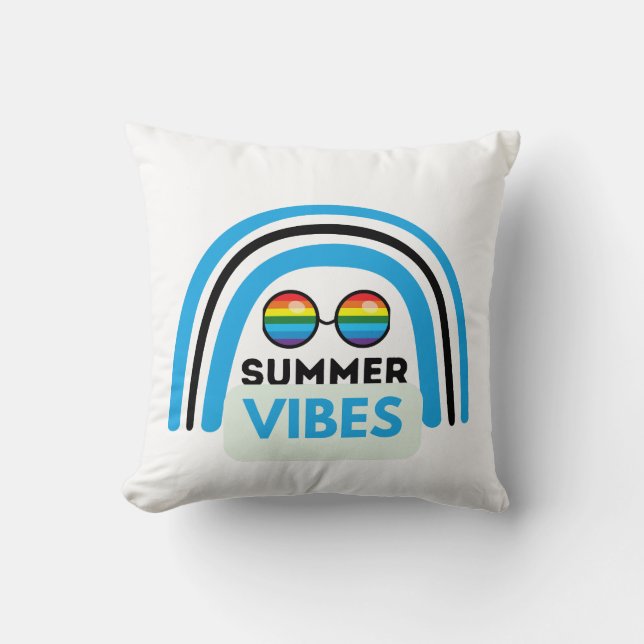 Zomer Vibes illustratie typografie Kussen (Voorkant)