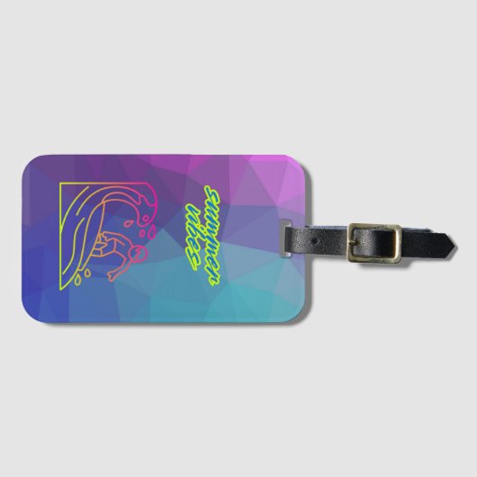 Zomer vibes jongen surfen. bagagelabel (Voorkant (horizontaal))