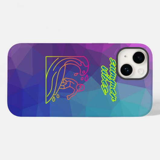 Zomer vibes jongen surfen. Case-Mate iPhone case (Achterkant (horizontaal))