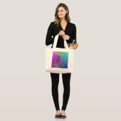 Zomer vibes jongen surfen grote tote bag (Voorkant (model))