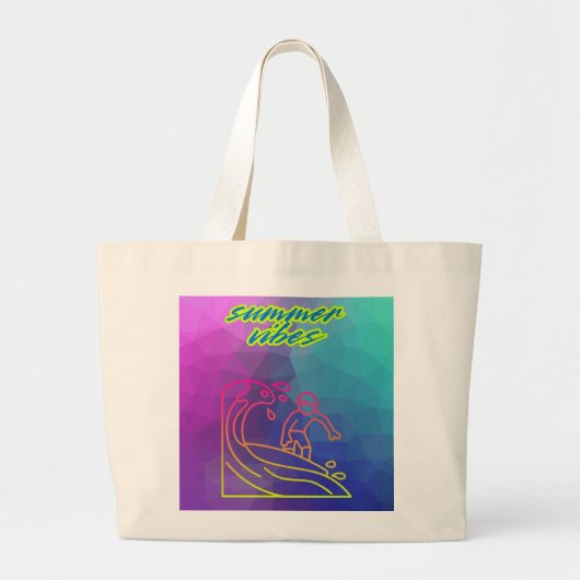 Zomer vibes jongen surfen grote tote bag (Voorkant)