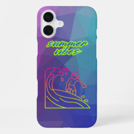 Zomer vibes jongen surfen iPhone 16 plus hoesje