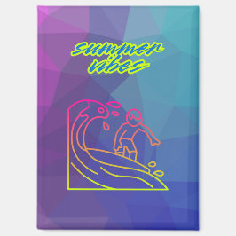 Zomer vibes jongen surfen. magneet