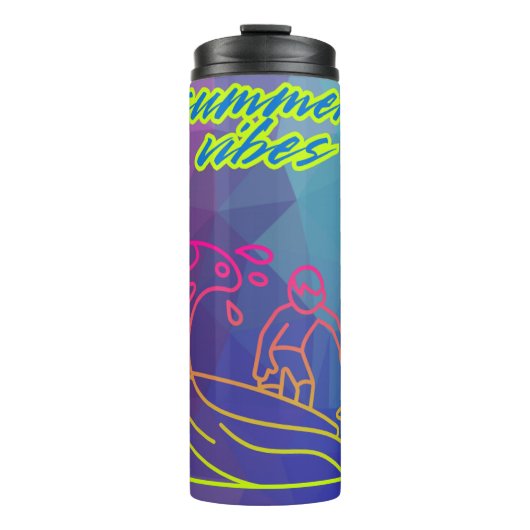 Zomer vibes jongen surfen. thermosbeker (Voorkant)