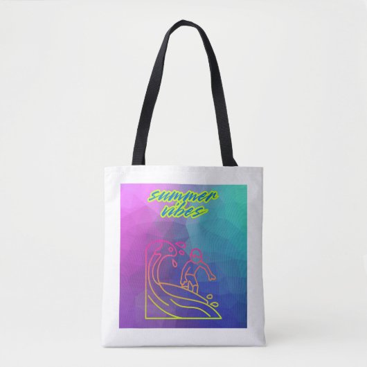 Zomer vibes jongen surfen tote bag (Voorkant)