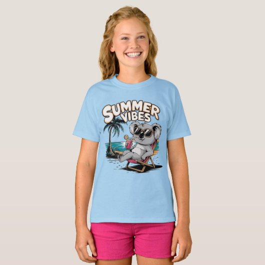Zomer vibes koala t-shirt (Voorkant volledig)