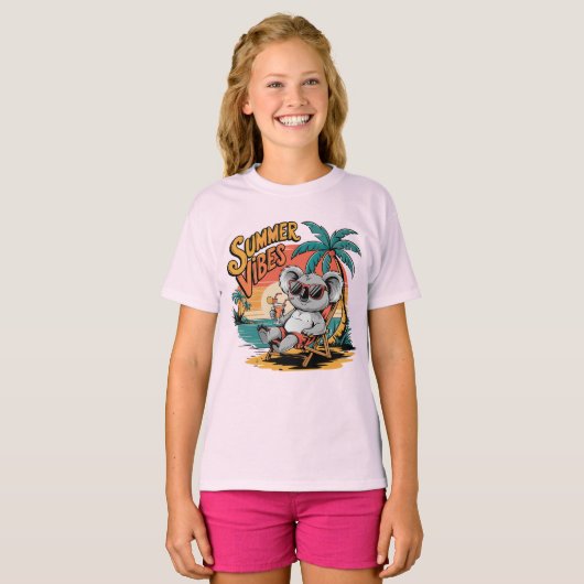 Zomer vibes koala t-shirt (Voorkant volledig)