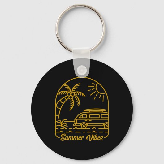 Zomer Vibes Kunstwerk Sleutelhanger (Voorkant)