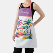 Zomer Vibes Levendige Palmbomen Oceaan Gepersonali Schort (Insitu)