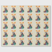 Zomer vibes Monkey - Verjaardag Cadeaupapier (Vlak)