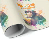 Zomer vibes Monkey - Verjaardag Cadeaupapier (Rol Hoek)