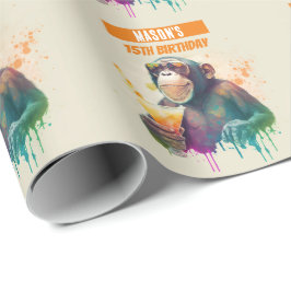 Zomer vibes Monkey - Verjaardag Cadeaupapier