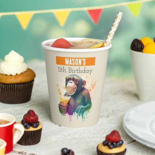 Zomer vibes Monkey - Verjaardag Papieren Bekers