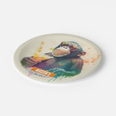 Zomer vibes Monkey - Verjaardagsfeest - Papieren Bordje (Gekanteld)