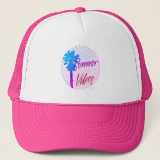 Zomer Vibes Neon Palmboom Heet Motto Trucker Pet
