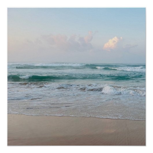 Zomer Vibes | Ombre Strand Zon & Zand Monogram  Perfect Poster (Voorkant)