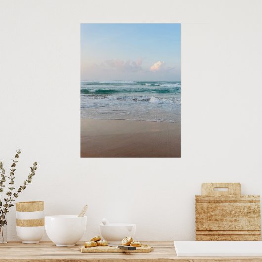 Zomer Vibes | Ombre Strand Zon & Zand Monogram  Poster (Keuken)