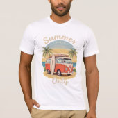 Zomer Vibes Only – Retro Van Beach Scene T-shirt (Voorkant)