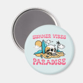 Zomer Vibes Paradijs - Skull Magneet (Voorkant / Achterkant)
