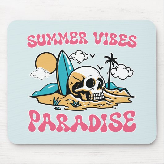 Zomer Vibes Paradijs - Skull Muismat (Voorkant)