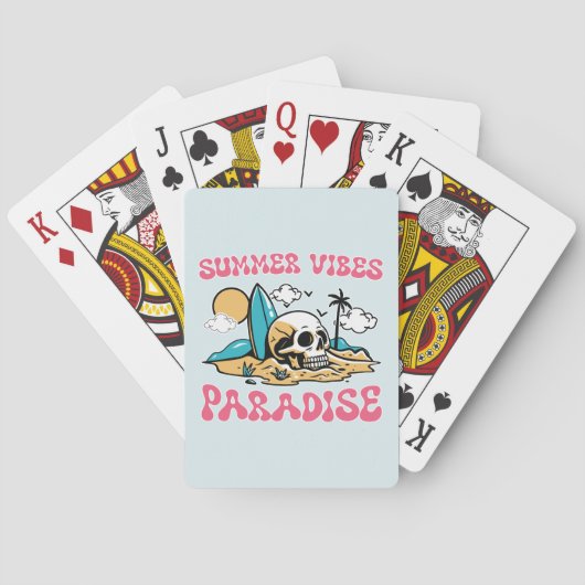 Zomer Vibes Paradijs - Skull Pokerkaarten (Achterkant)