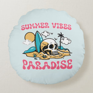 Zomer Vibes Paradijs - Skull Rond Kussen